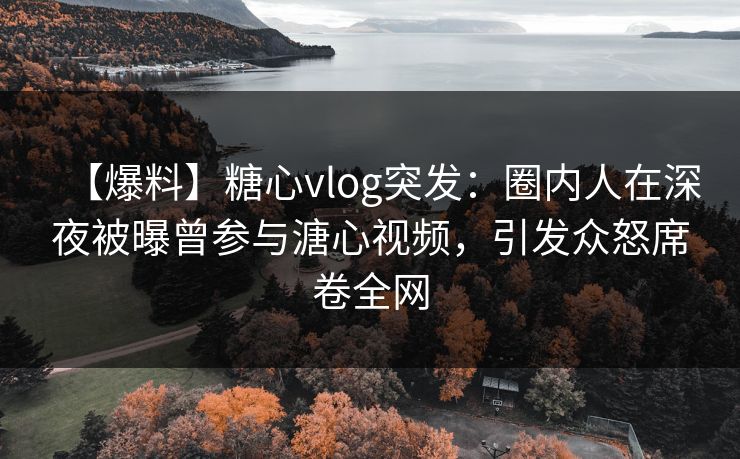 【爆料】糖心vlog突发：圈内人在深夜被曝曾参与溏心视频，引发众怒席卷全网