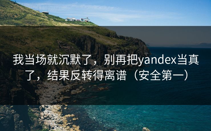 我当场就沉默了，别再把yandex当真了，结果反转得离谱（安全第一）