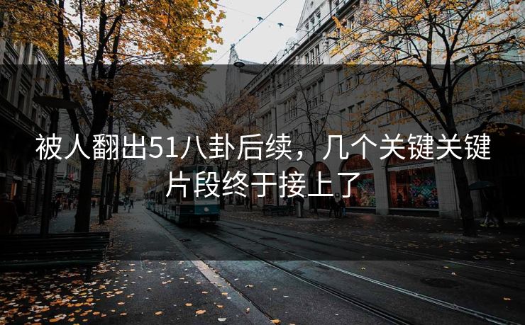 被人翻出51八卦后续，几个关键关键片段终于接上了